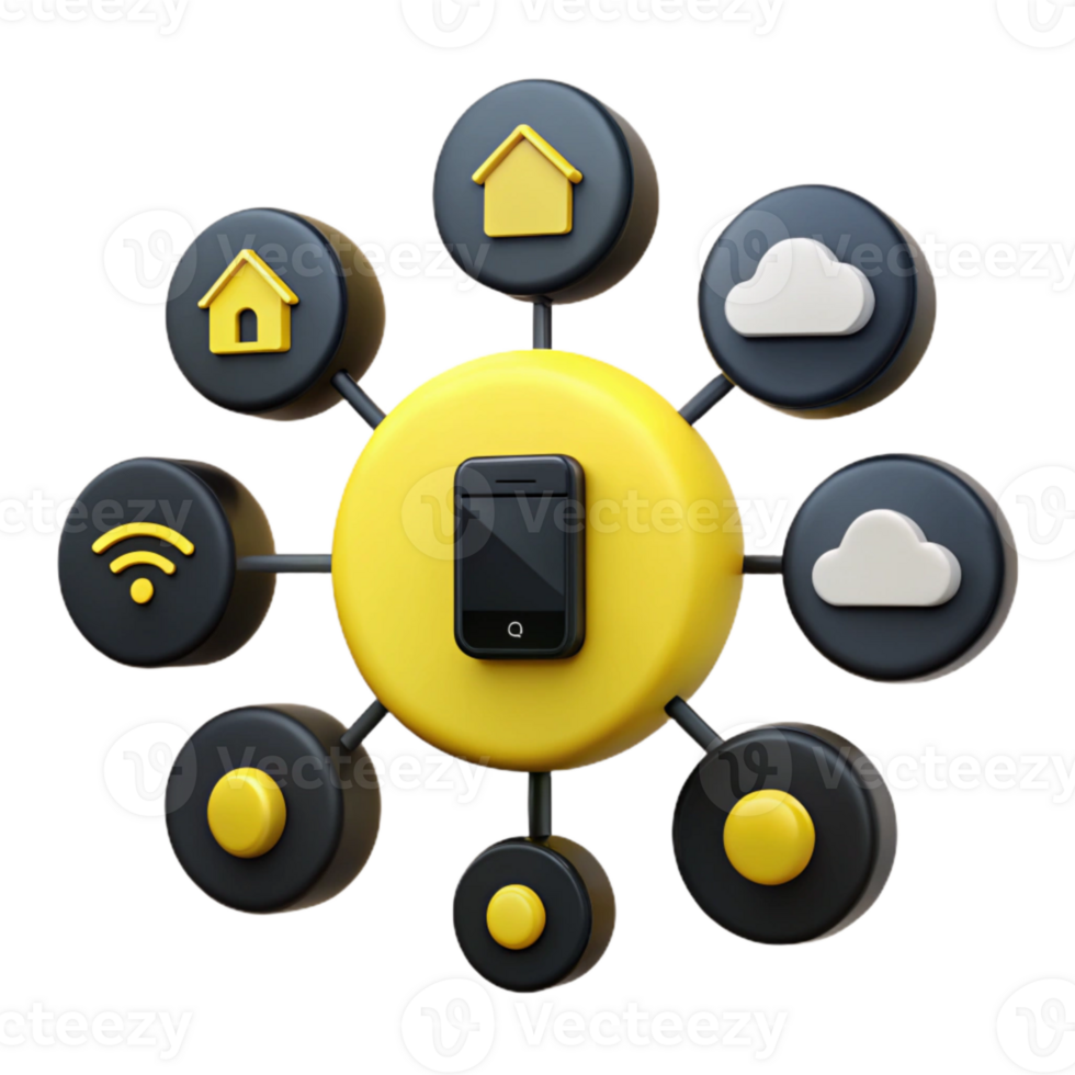 Smart Home Automation Connecting Devices and Controlling with a Smartphone png