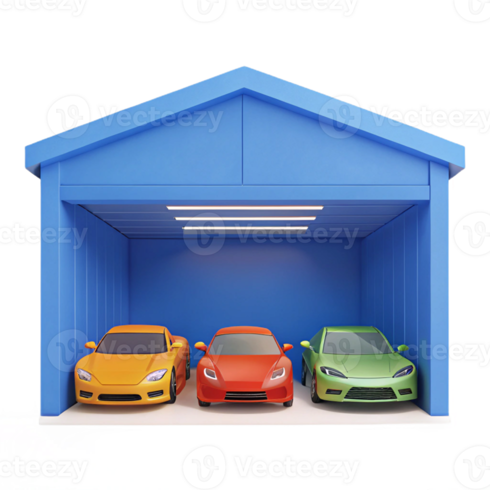 Three Cars in a Garage png