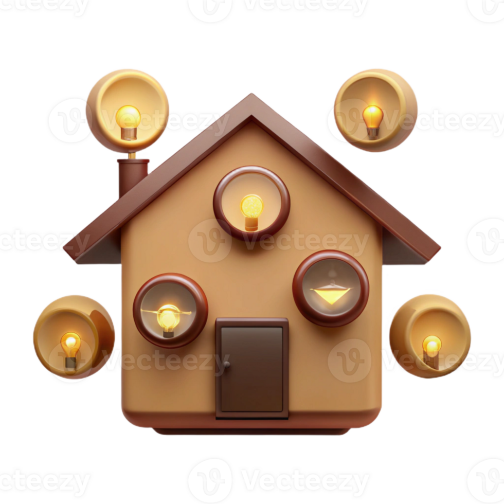Smart Home Automation with Connected Light Bulbs png