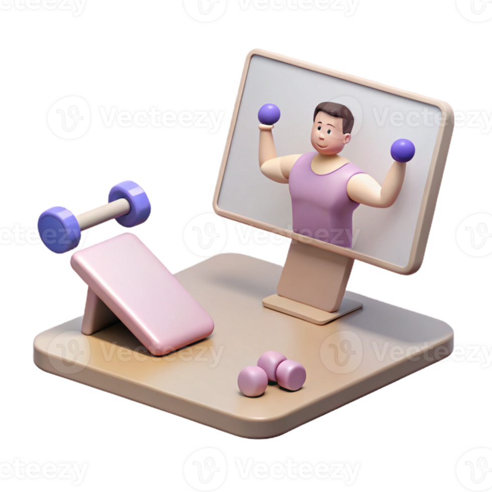 Online Fitness Work Out From Home with Virtual Training png