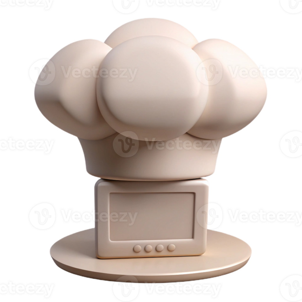 3D Rendered Chef Hat with Screen and Buttons png