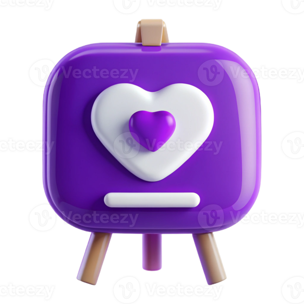 Purple Heart Canvas With White Heart png