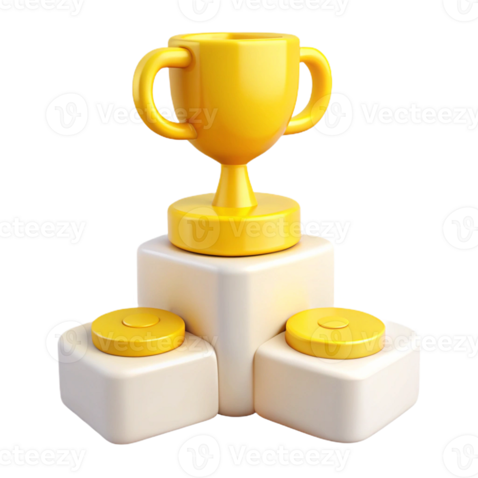 Gold Trophy on Winnerss Podium png