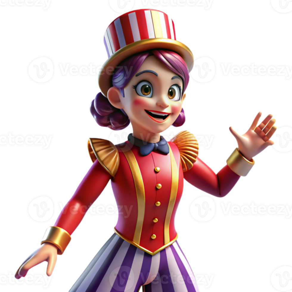 Smiling Cartoon Character in Red and White Costume png