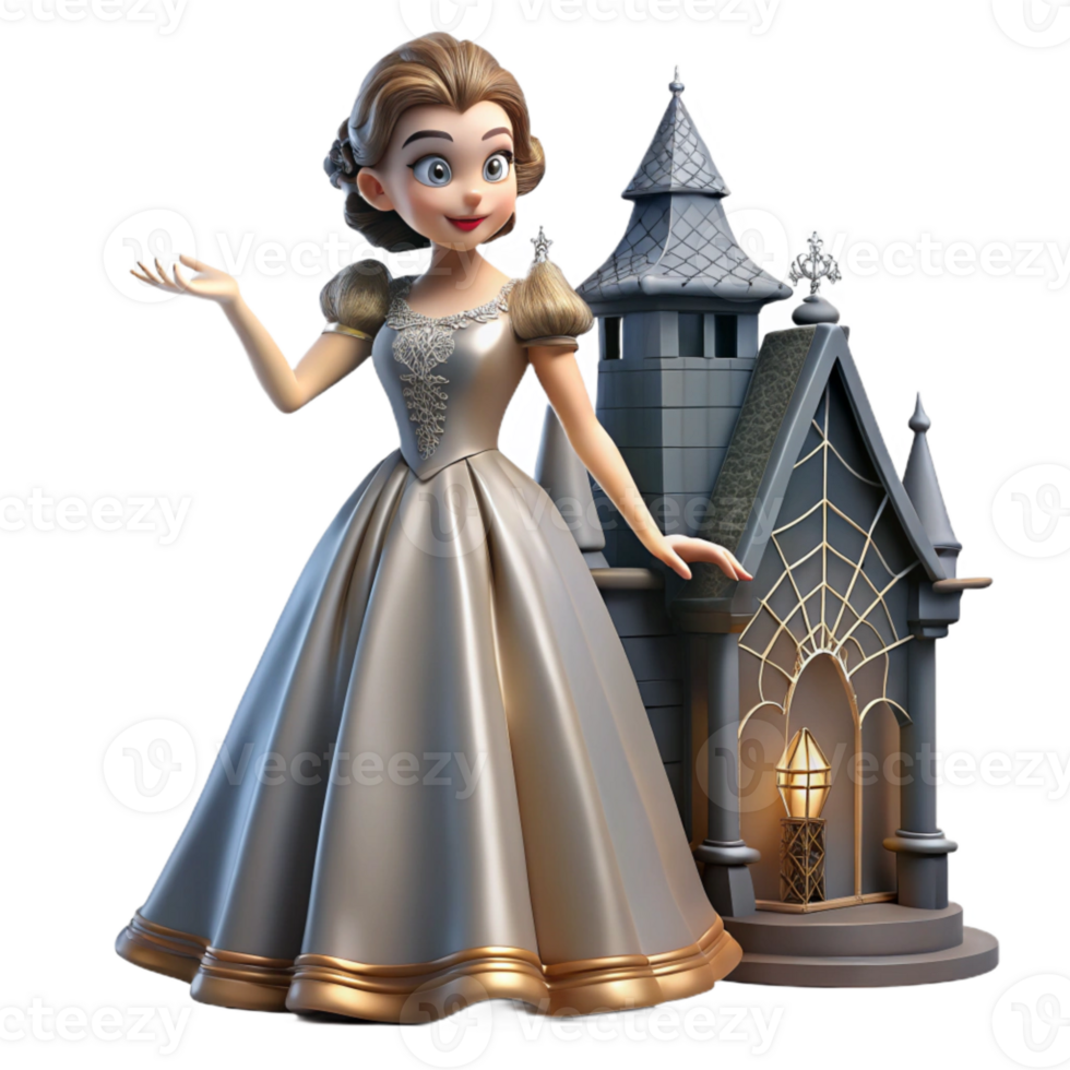 encantador Princesa dentro uma conto de fadas castelo png