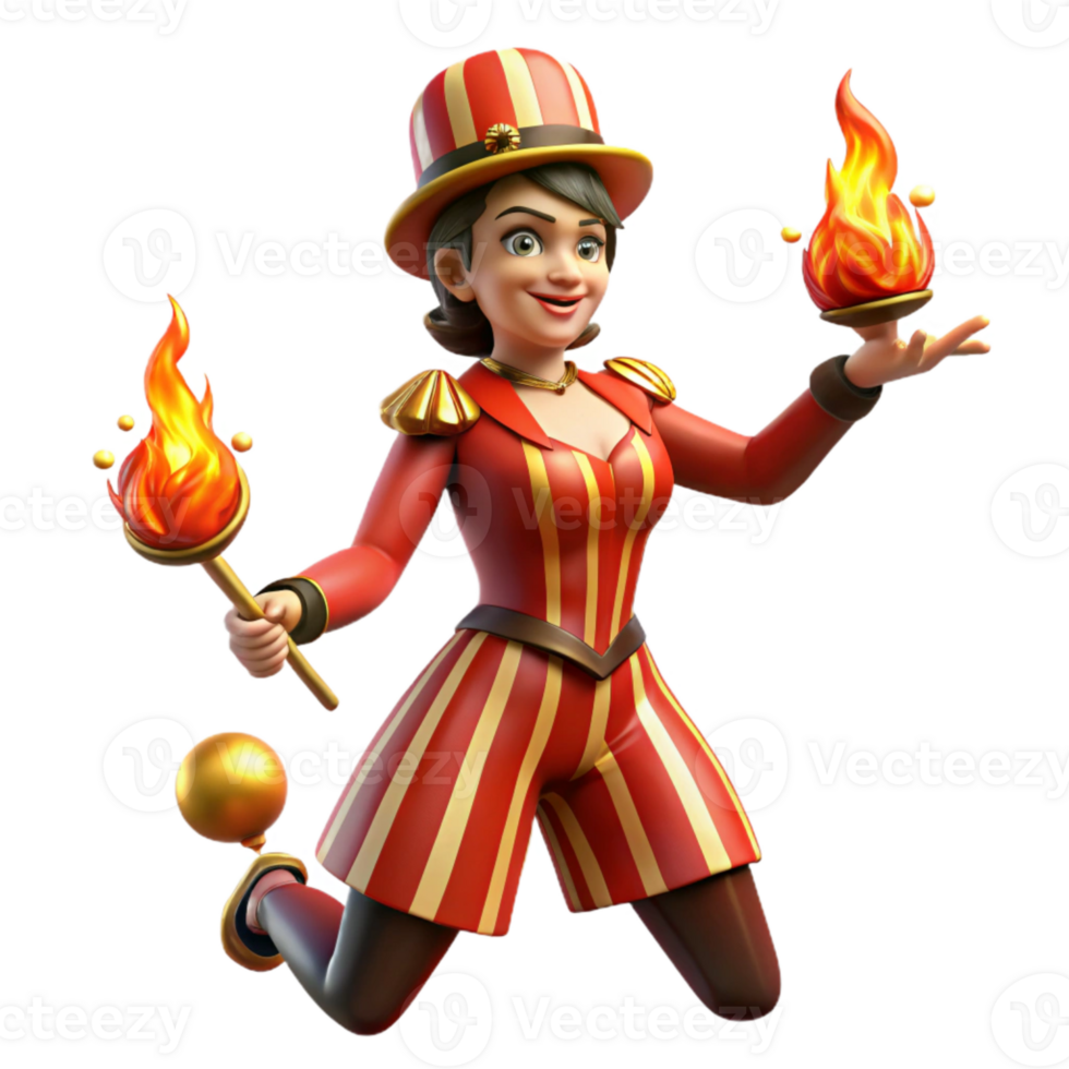 Circus Performer Juggling Flames png