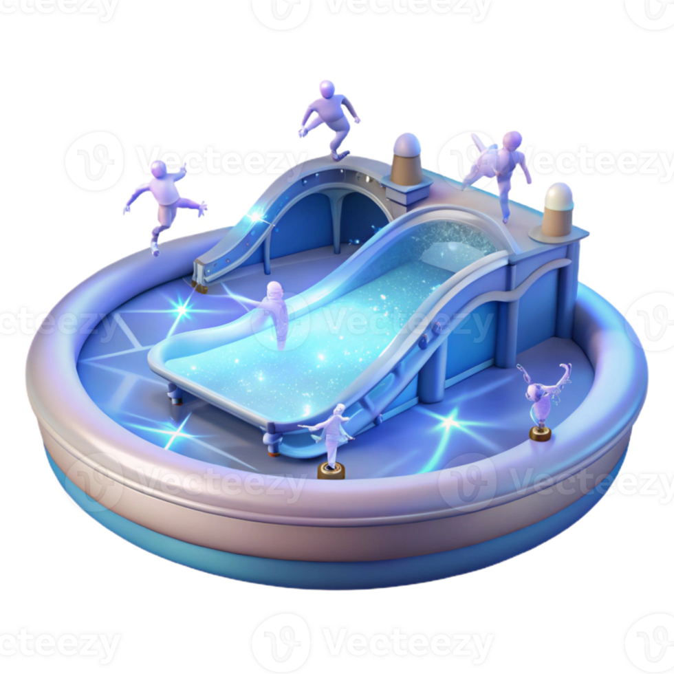 Water Park Fun with Slide and Pool png