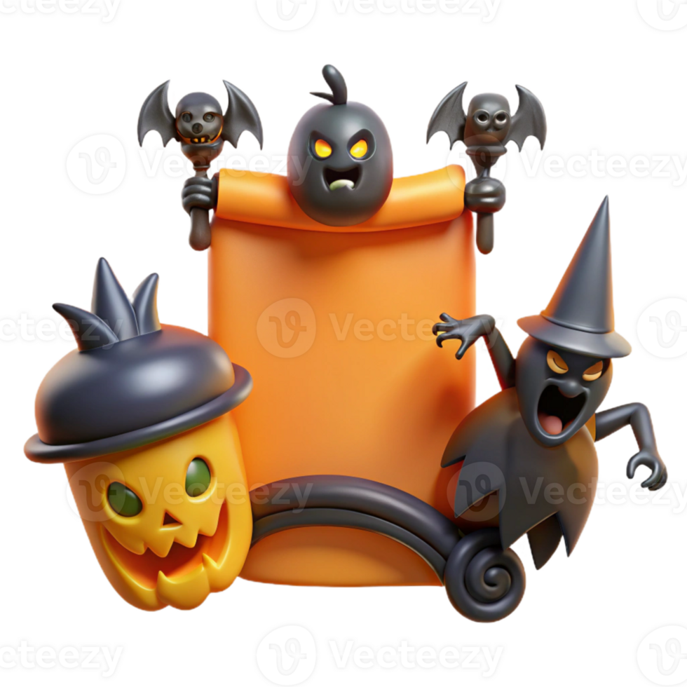 Halloween Party Invitation - Spooky Fun with Ghosts, Bats, and Witch png