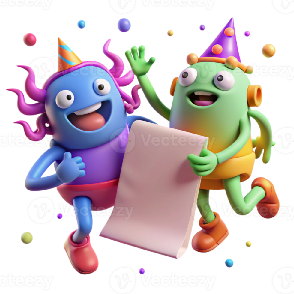 Partying Friends Holding Blank Sign png