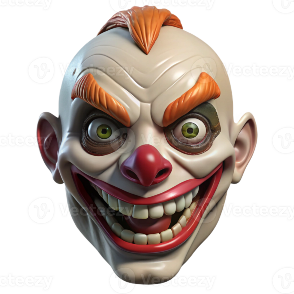 Creepy Clown Face with Evil Smile png