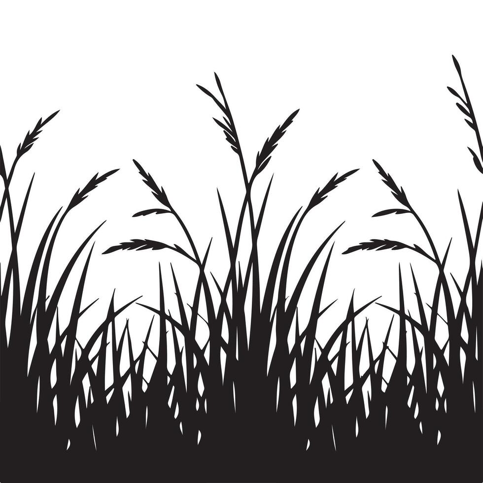 Silhouette of grass vector
