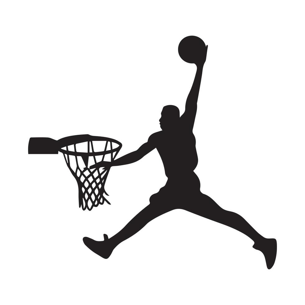 Jordan dunking basketball wall decal vector