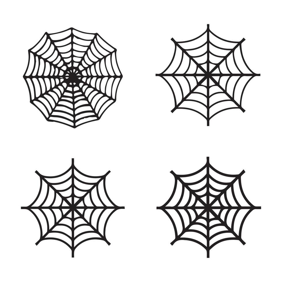 Spider web icon set illustration vector