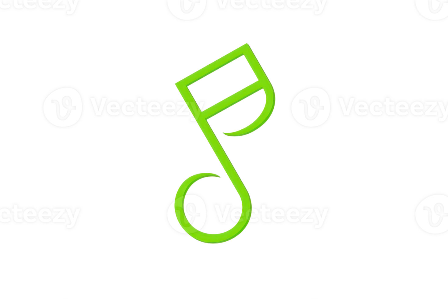 A simple green outlined musical note icon isolated on a black background. Perfect for music-related projects and graphic design needs. png
