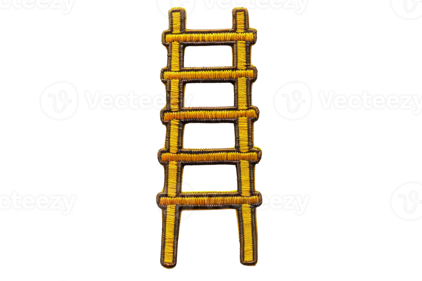 A handcrafted wooden ladder on a transparent background. showcasing artisanal craftsmanship and rustic design, perfect for home decor or garden use. png