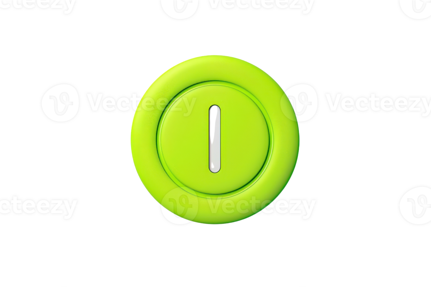 Close-up of a bright green button with a sleek and modern design, isolated on a transparent background. perfect for digital interfaces or app icons. png