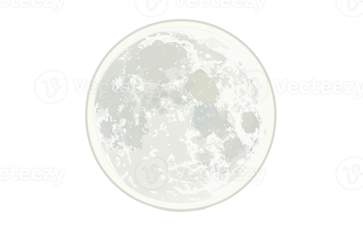 Bright full moon with clear crater details against a black background, ideal for astronomy or night sky themed projects. png