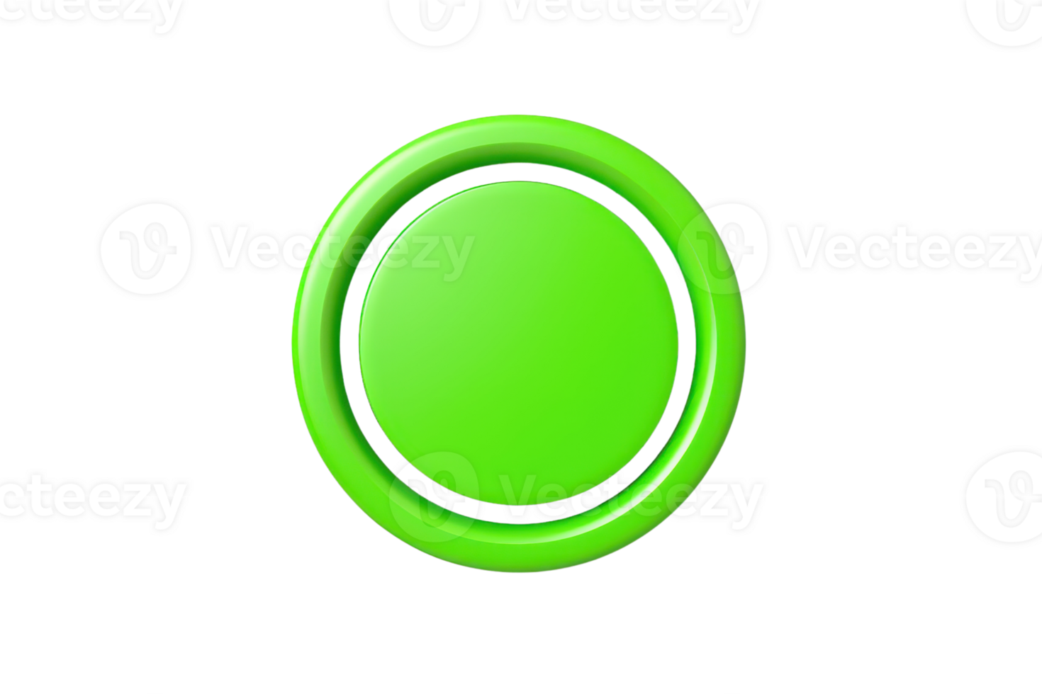 Close-up of a vibrant green button icon symbolizing start, play, or confirmation, isolated on a transparent background. png
