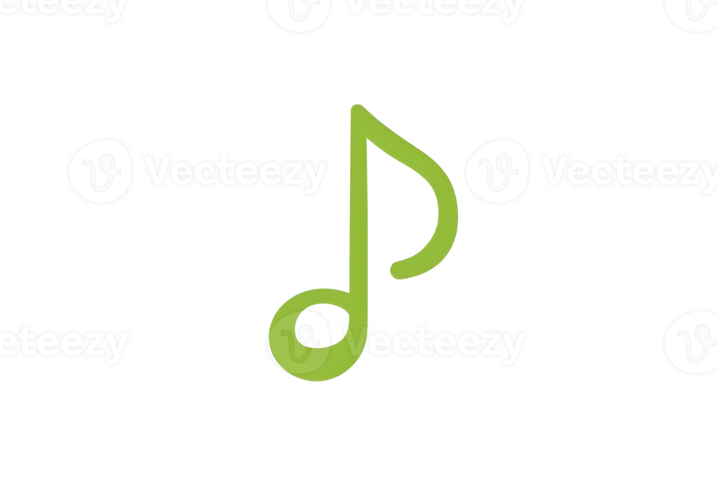 Green music note on transparent background. Perfect for music-related design, digital projects, and creative presentations. png