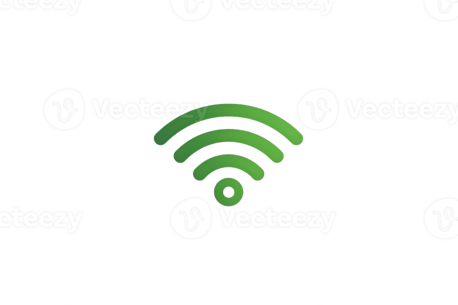 Green Wi-Fi symbol icon isolated on a transparent background, representing wireless network and internet connectivity. png