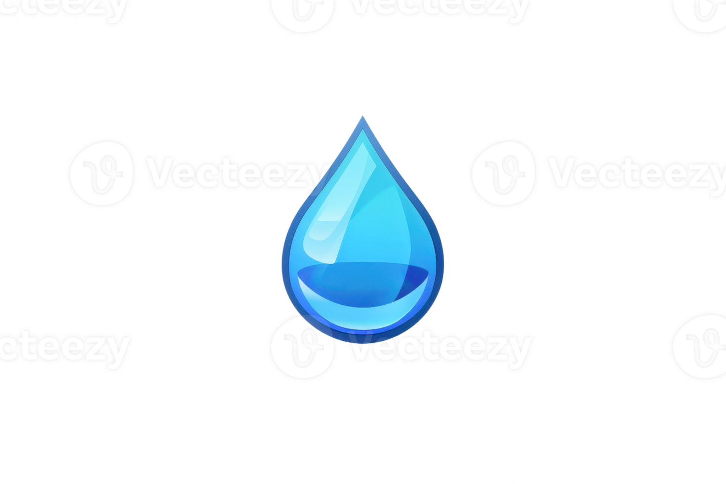 High-quality blue water droplet on a transparent background. Ideal for design projects, icons, or environmental themes. png