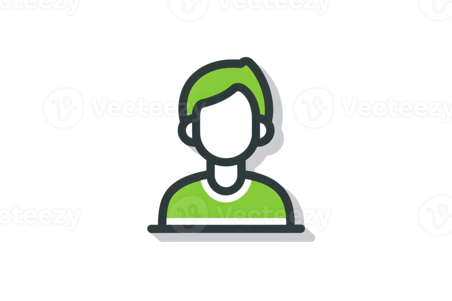 Minimalistic user icon with green and black color scheme, perfect for digital profiles and avatars in modern designs. png