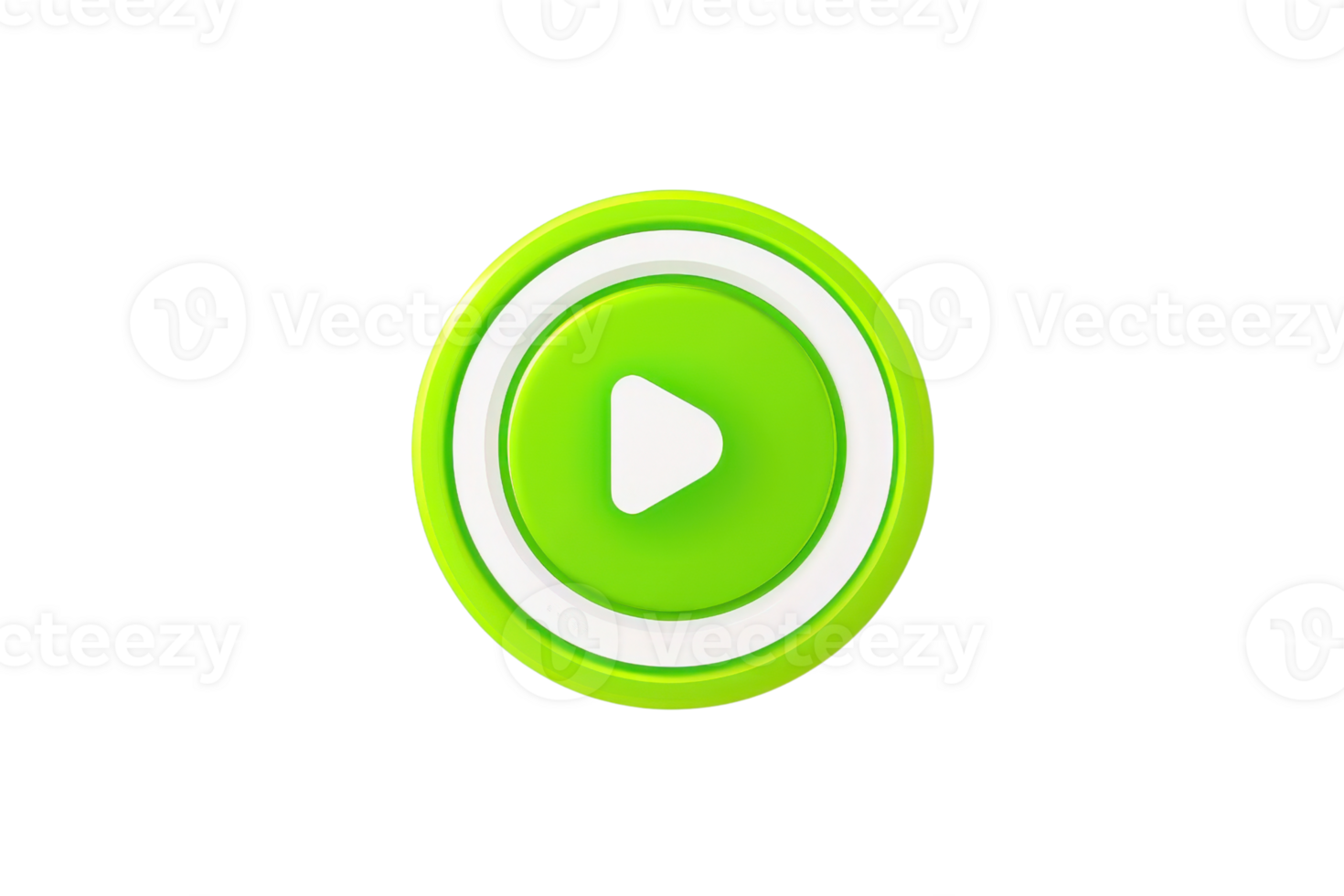 Green play button icon on a transparent background, perfect for media player interfaces, website graphics, and app design elements. png