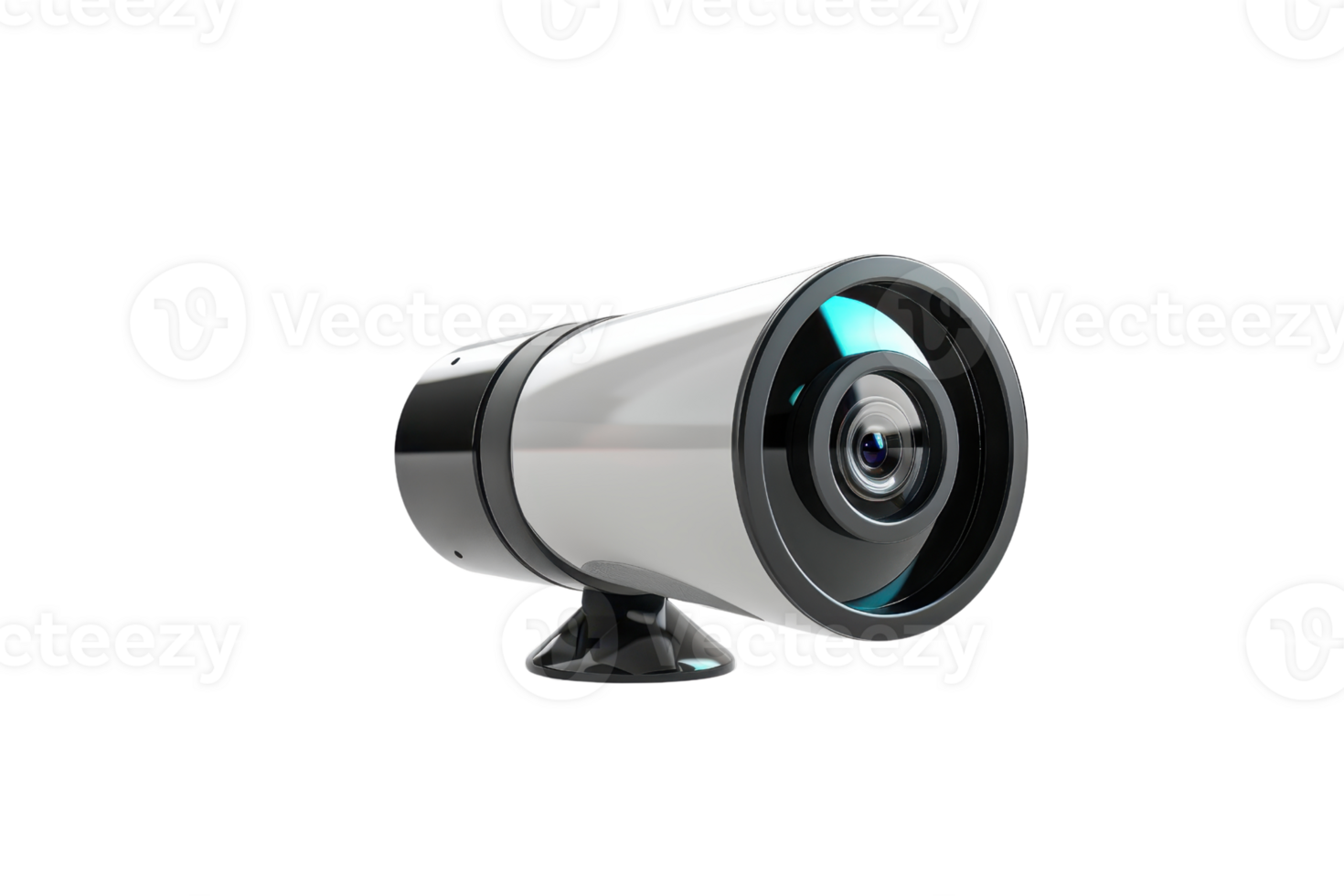 High-resolution surveillance camera isolated on a transparent background. showcasing modern security technology with sleek design. png