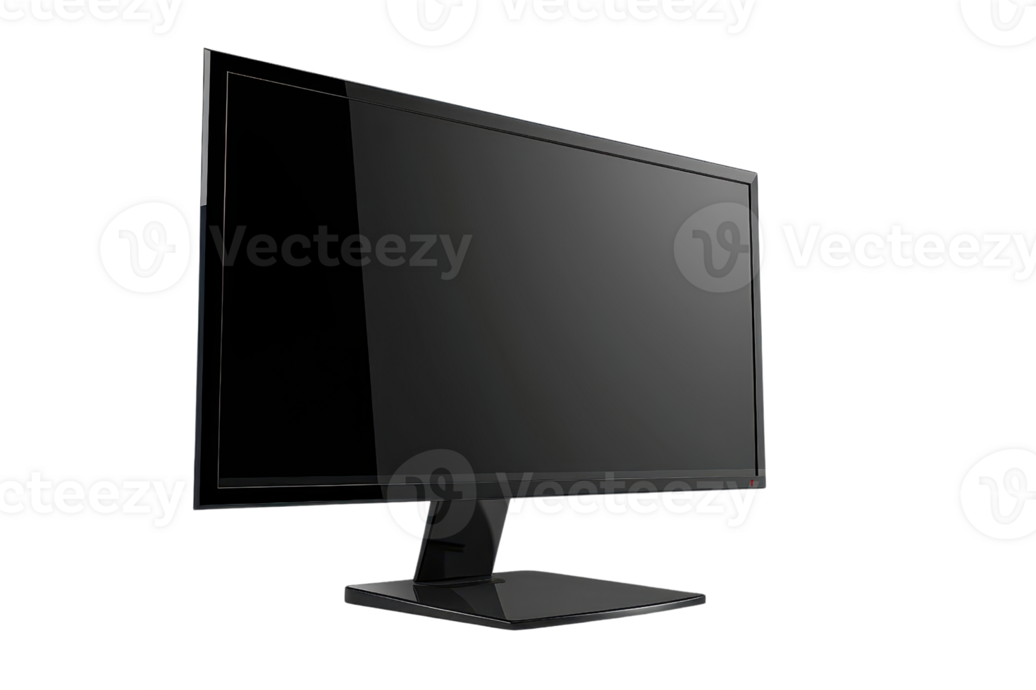 Sleek, modern black computer monitor with a flat screen design, perfect for office use, gaming, or multimedia experiences. png