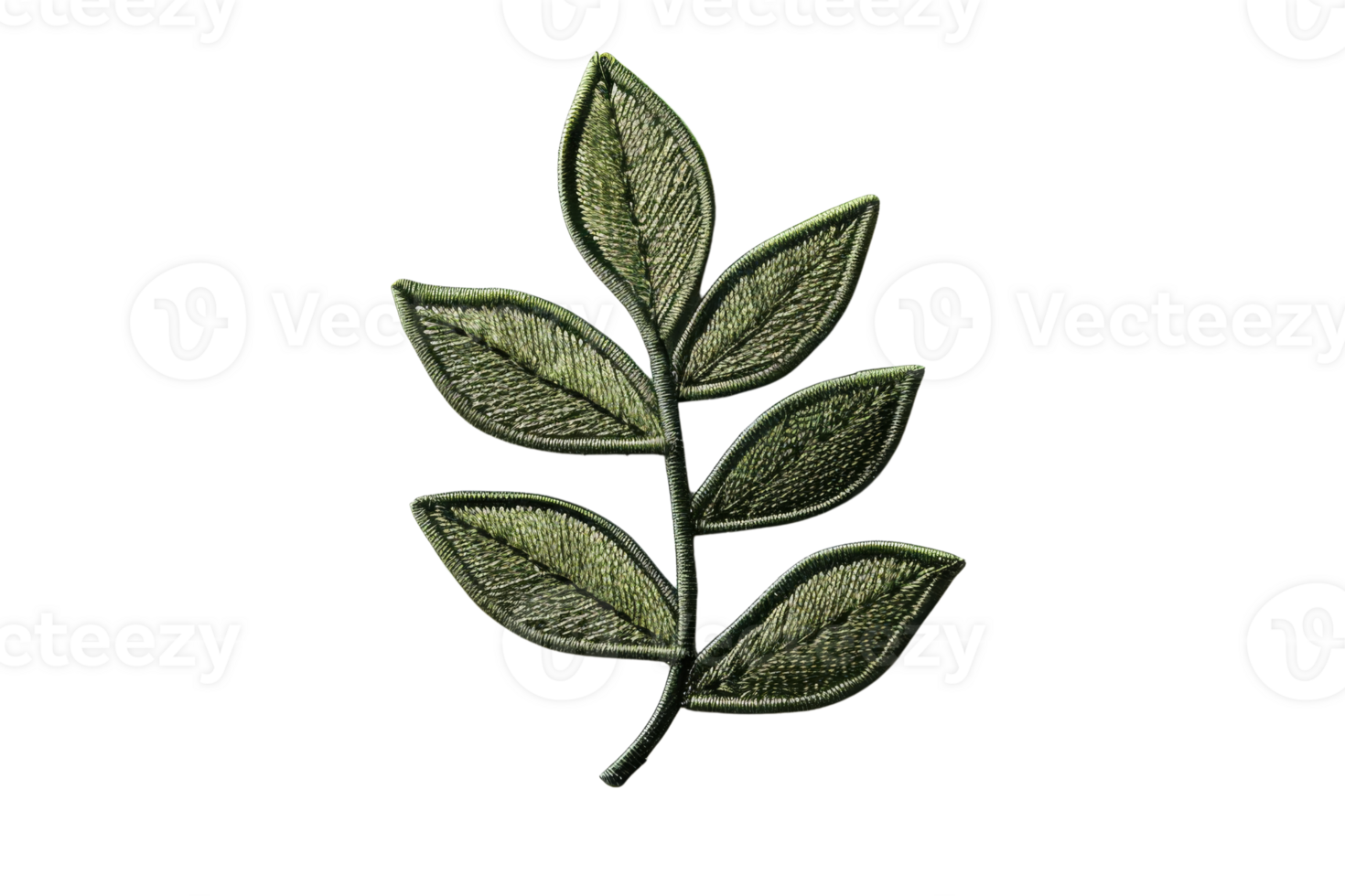 Realistic green leaf illustration. Close-up of detailed foliage with multiple leaves, ideal for nature-themed designs and botanical projects. png