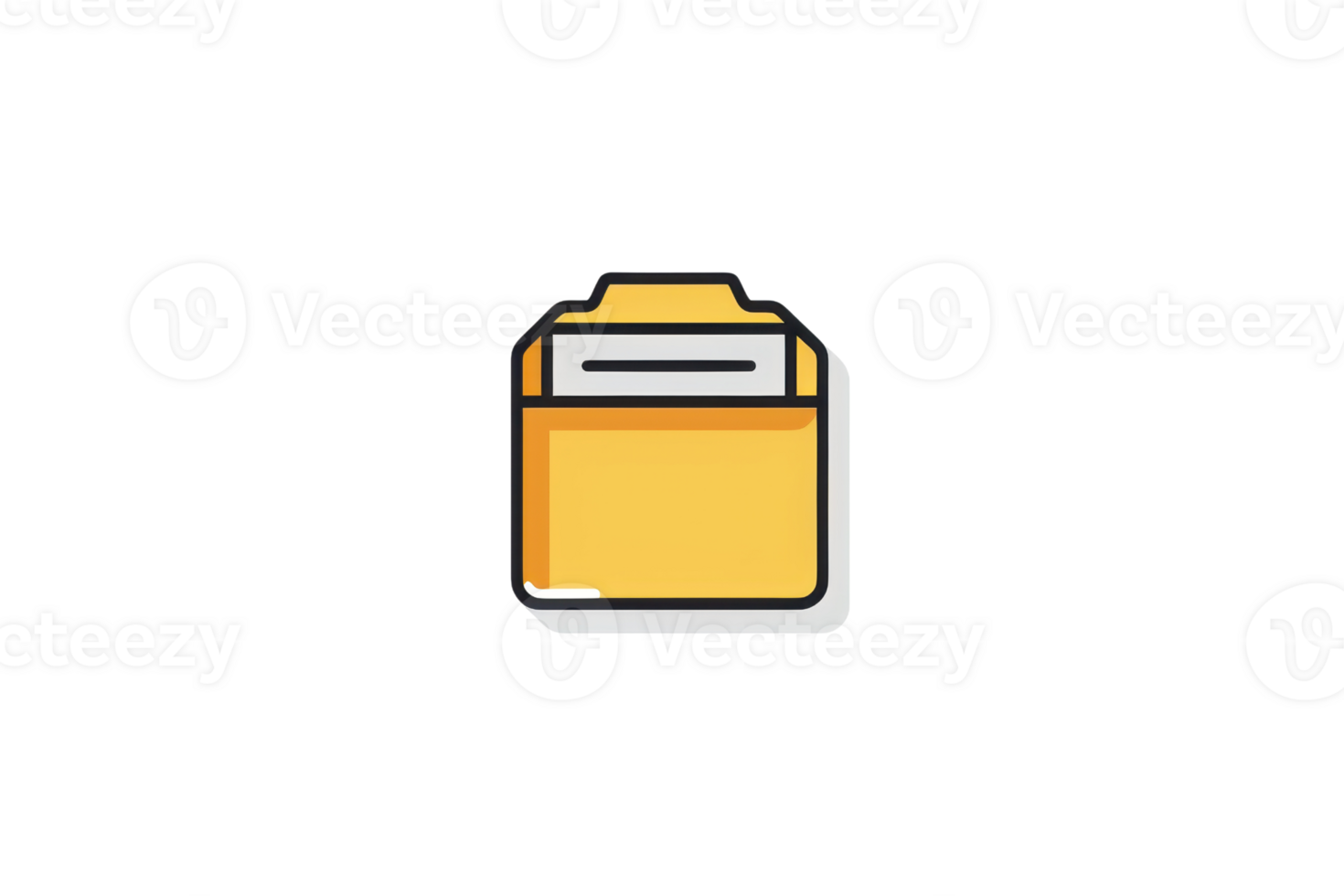 Minimalistic icon of an orange folder with a file inside, perfect for digital organization, UI design, and productivity themes. png