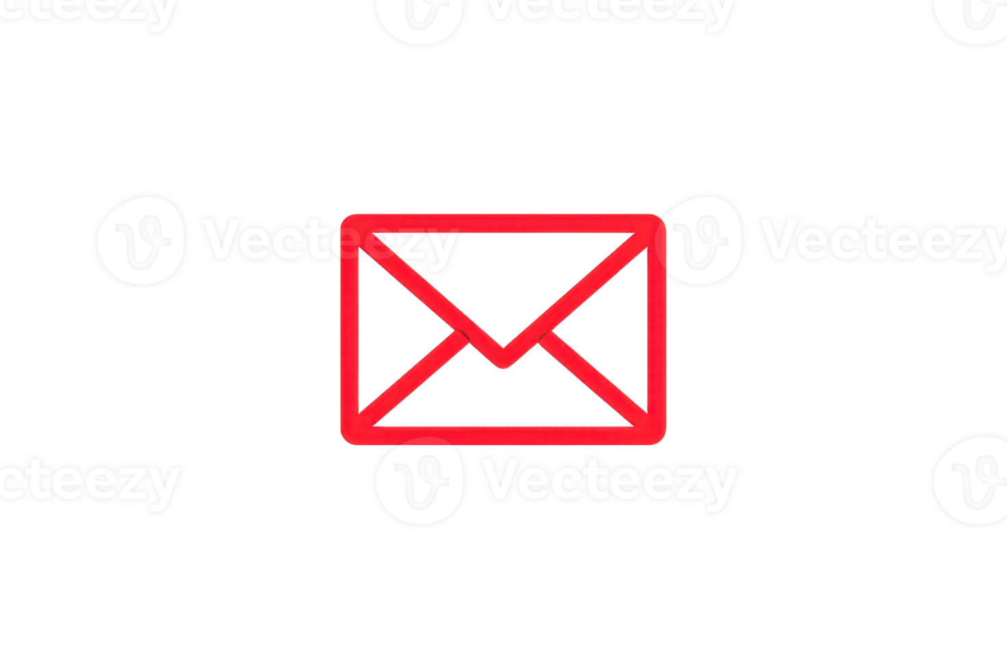 Red envelope icon isolated on a black background, representing email, message, or communication concepts. Ideal for digital or print use. png