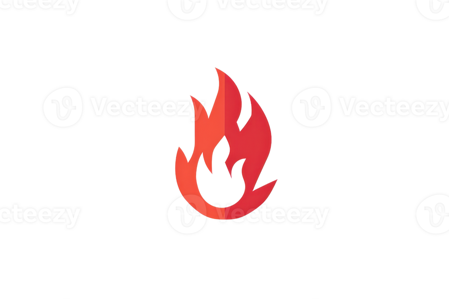 illustration of a red-orange fire flame icon on a transparent background. Perfect for design, web, or app graphics. png