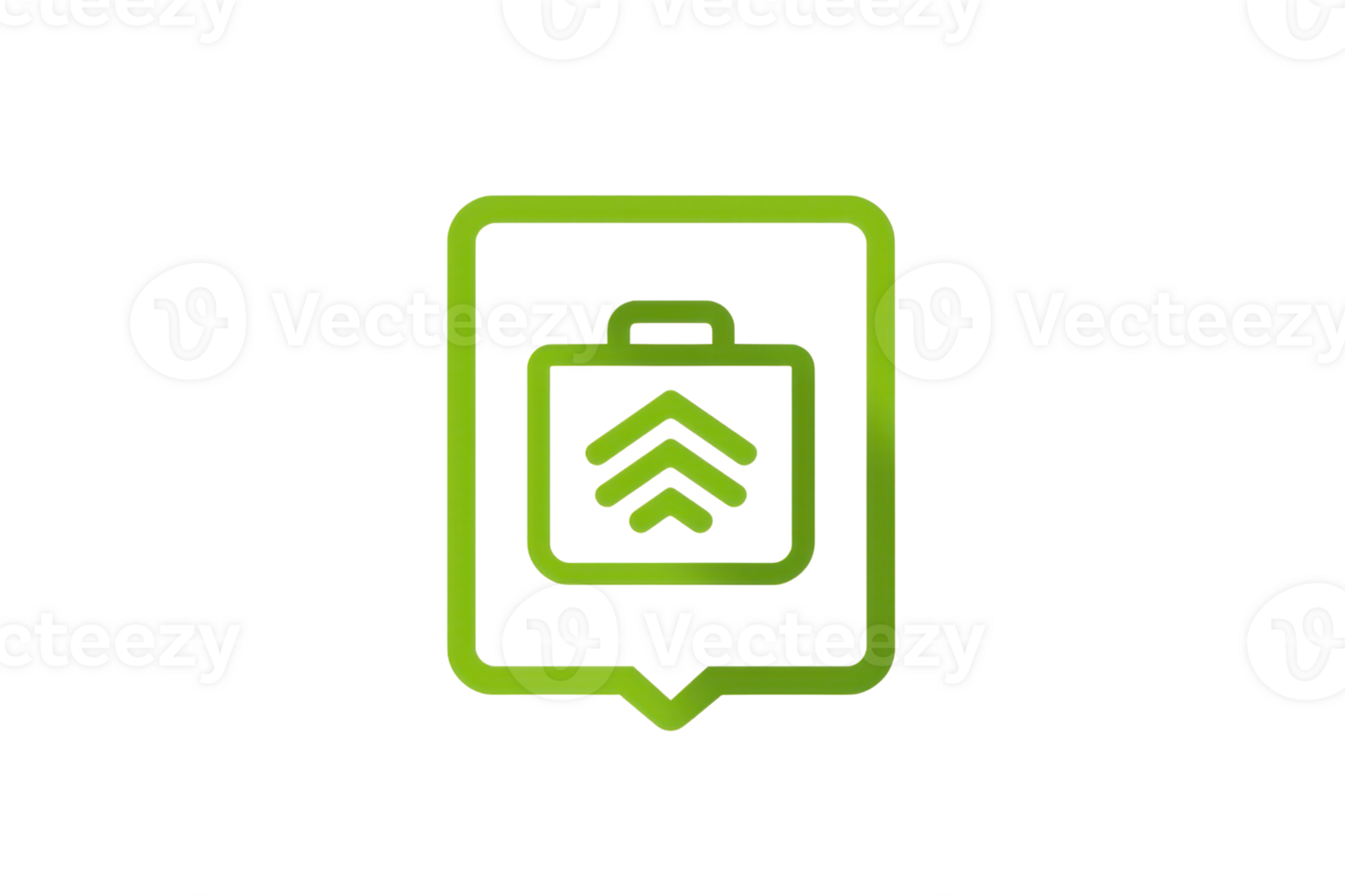 icon in green, depicting a hierarchical structure or organizational chart, placed within a speech bubble frame. png