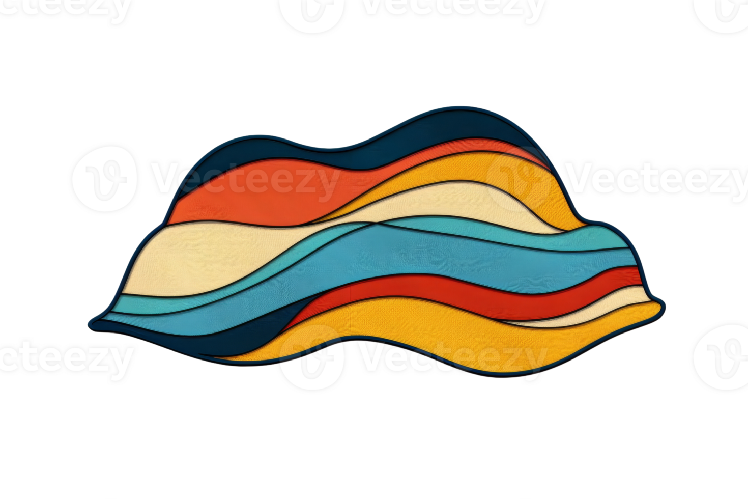 Abstract colorful wave pattern with vibrant colors in a flowing design, perfect for modern art, backgrounds, and creative projects. png