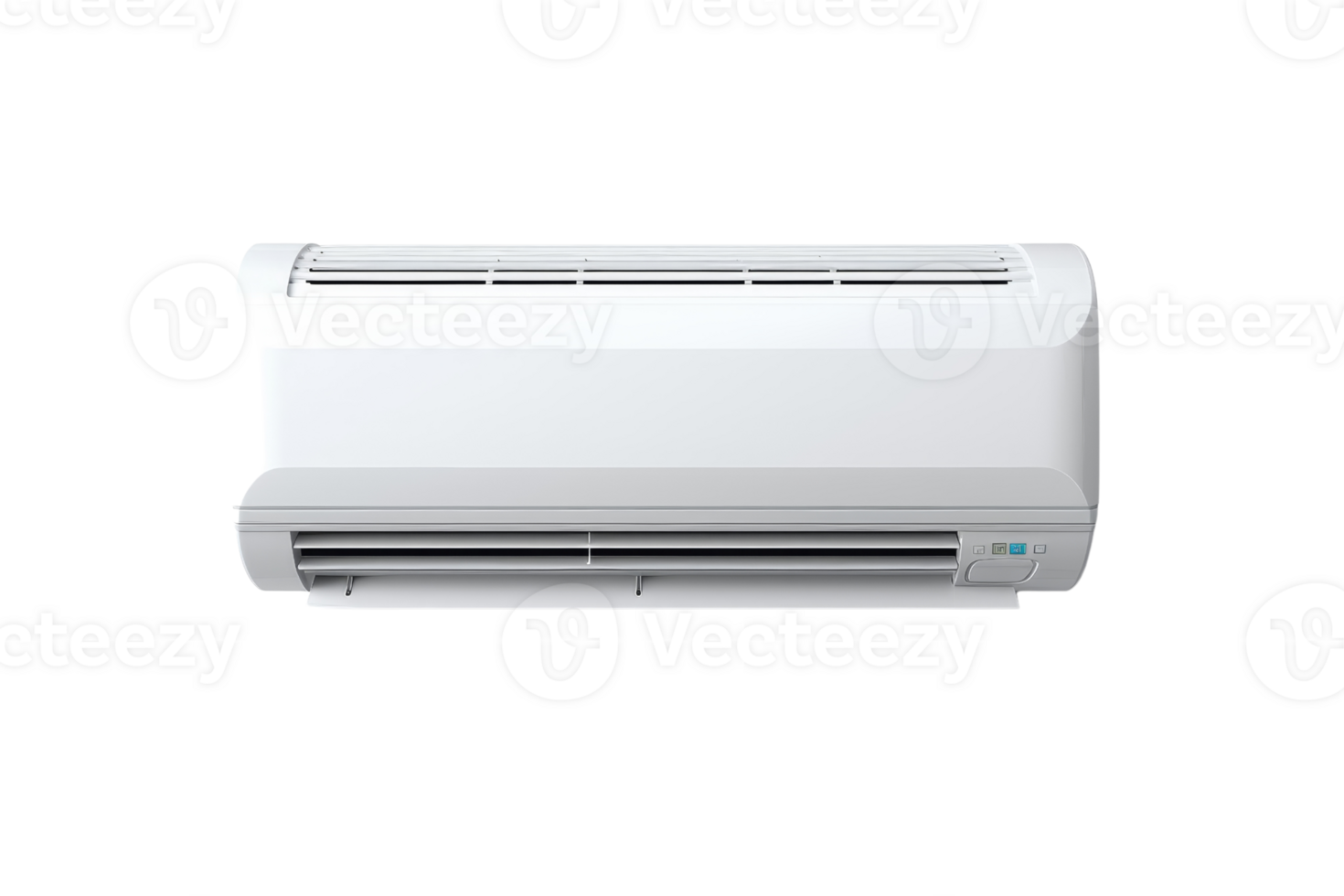 Modern, energy-efficient wall-mounted air conditioner in a minimalist white design. Ideal for home or office use to provide cool and comfortable air. png