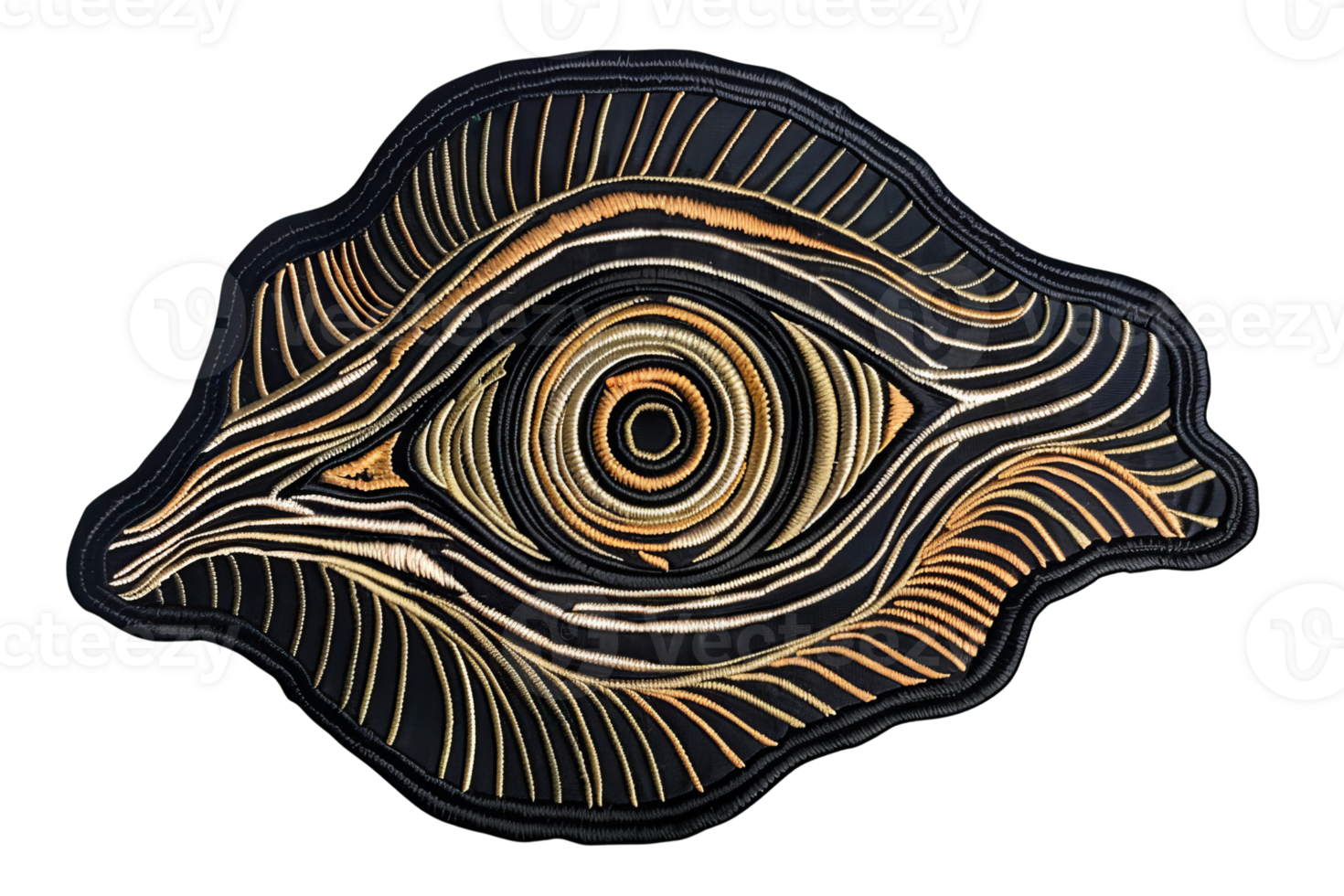 Abstract tribal eye design artwork with intricate patterns in earthy tones, perfect for adding a unique artistic touch to any space. png
