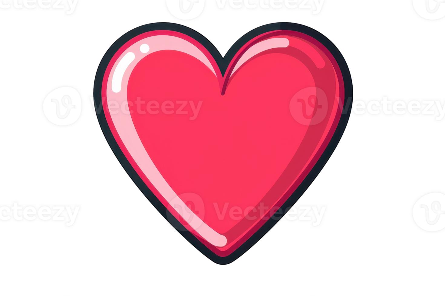 Bright red heart symbol isolated on transparent background. representing love and affection, perfect for Valentine's Day and romantic designs. png