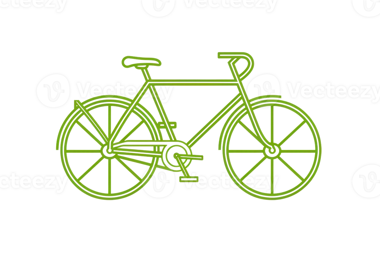 Simple green bicycle icon illustration on a transparent background, ideal for websites, apps, and design projects related to cycling or transportation. png