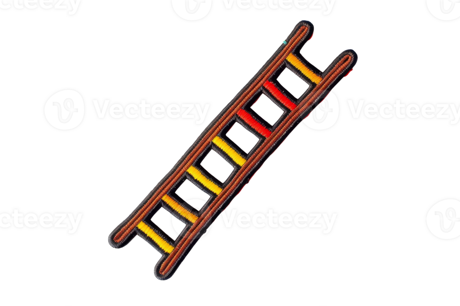 Colorful ladder illustration with seven rungs. Simple, vibrant and isolated on a transparent background. Suitable for design and construction themes. png
