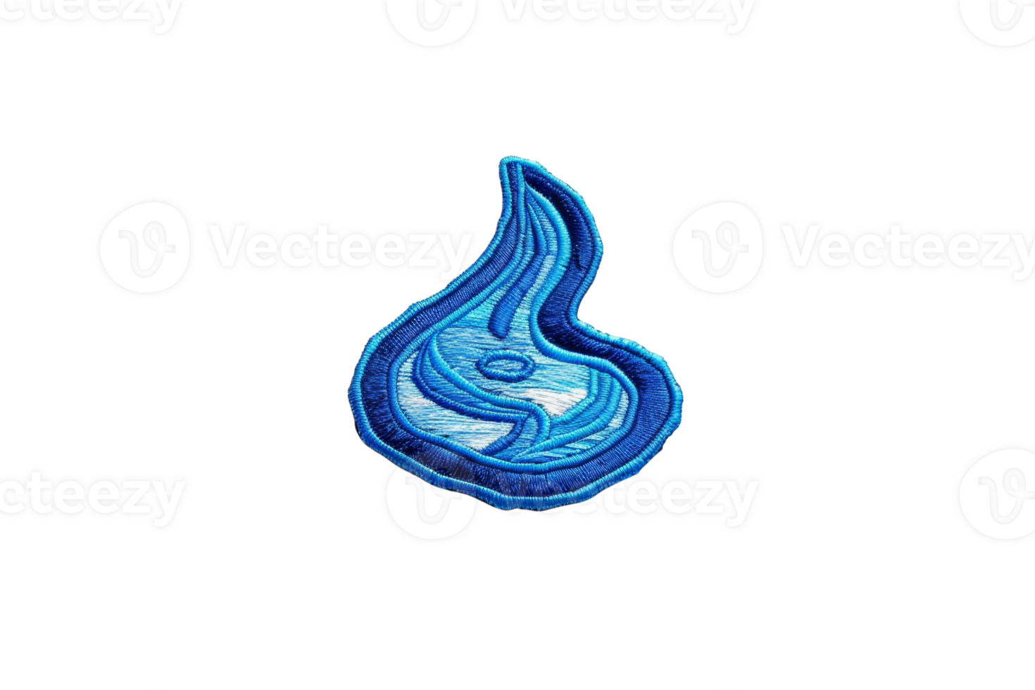Water symbol with an artistic design in blue, highlighting elements of nature, fluidity, and serenity. png