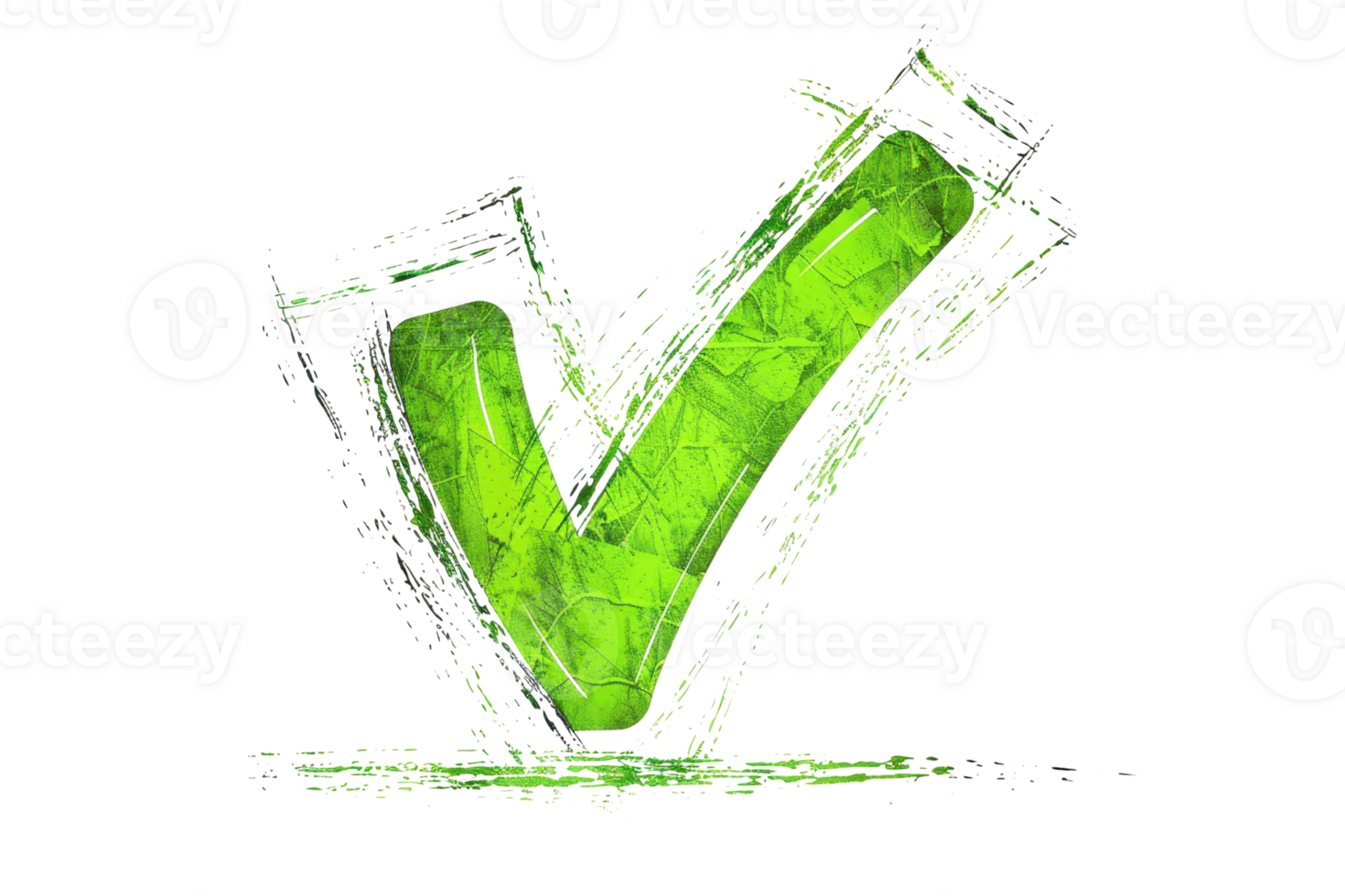 Green check mark sketch on transparent background, symbolizing approval, correctness, or confirmation. Ideal for projects needing a verification icon. png