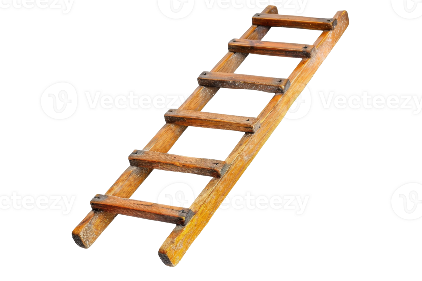 Wooden ladder isolated on a transparent background. Perfect for construction, home improvement, and DIY projects. High-resolution stock photo. png