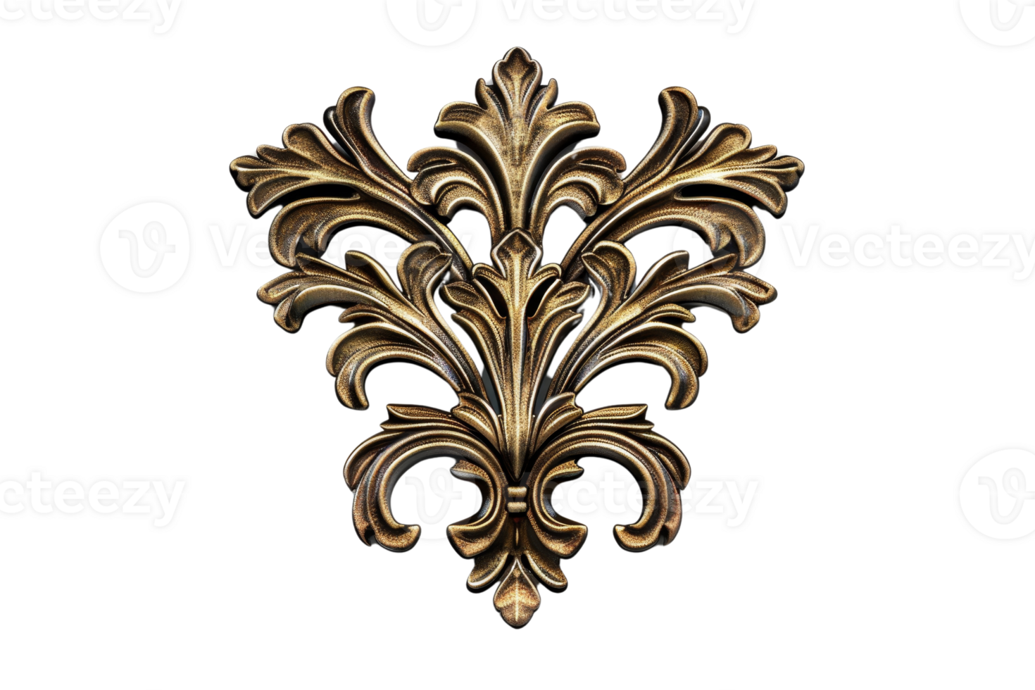Intricate vintage ornamental design element in gold hues, ideal for decorating and enhancing the elegance of various art projects. png