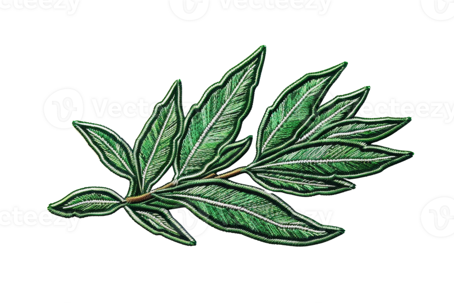 Hand-drawn illustration of a green leaf branch. Ideal for nature, botanical, or organic-themed designs and projects. High-quality image. png