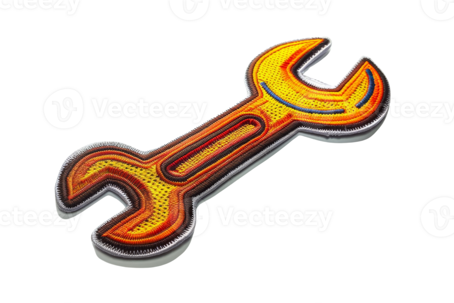 Colorful illustration of a wrench tool icon with artistic design on a transparent background. perfect for tech and repair themes. png