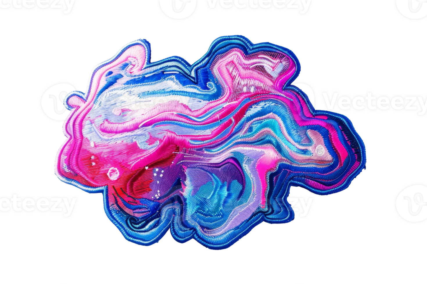 Vibrant abstract painting with swirling colors of pink, blue, and purple, creating a mesmerizing and fluid artistic expression. png