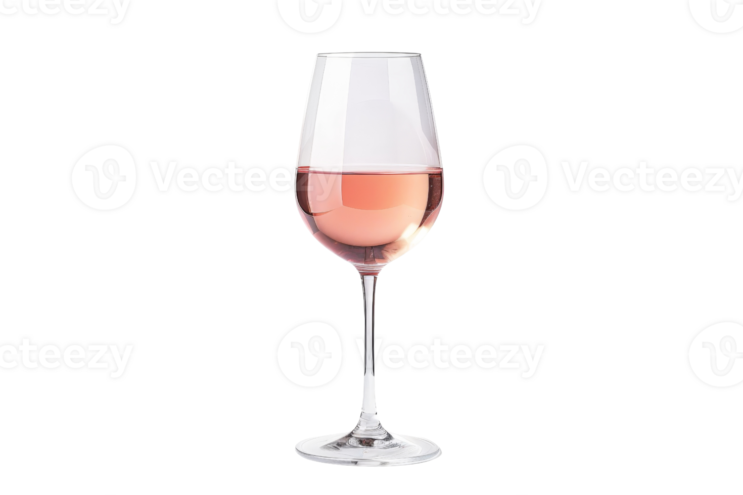Elegant glass of rose wine with a clear background, showcasing the delicate color and sophisticated appeal of the beverage. png
