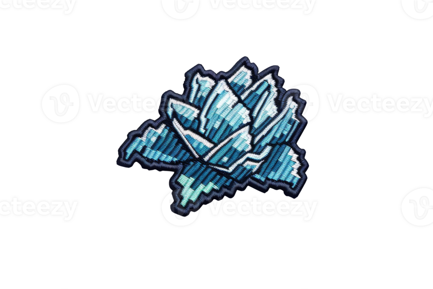 Illustrated blue succulent with a pixelated art style, showcasing unique geometric shapes and gradients, perfect for digital designs and decor projects. png