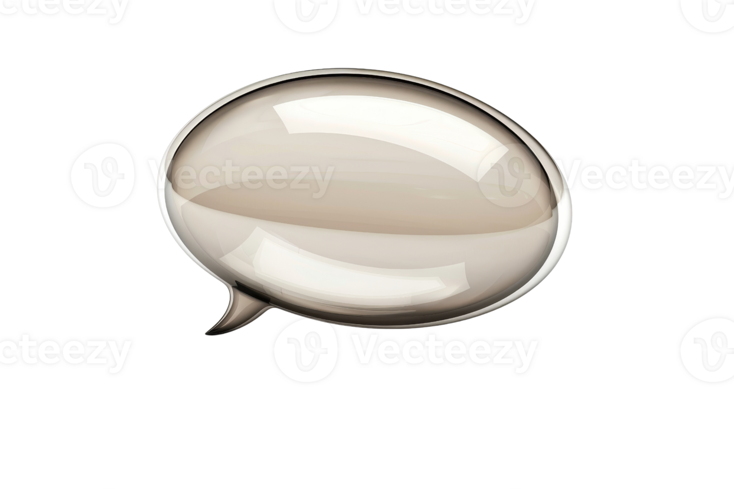 Glossy 3D speech bubble isolated on a transparent background. Perfect for chat icons, messaging apps, and graphic design projects. png